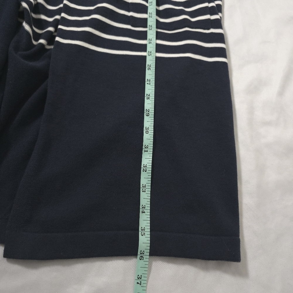 CAbi Boathouse Fuster Cardigan Sweater Navy White Open Front 6243 - Picture 7 of 12